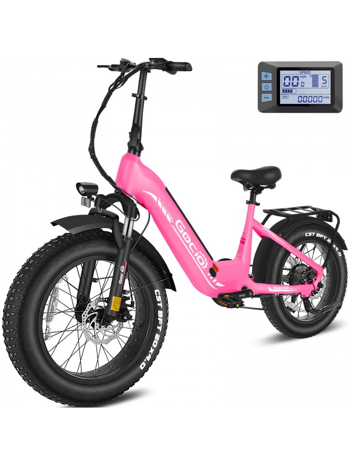 Gocio Electric Bike 20" Ebike, Adults Electric Bicycle Fat Tire E Bicycle