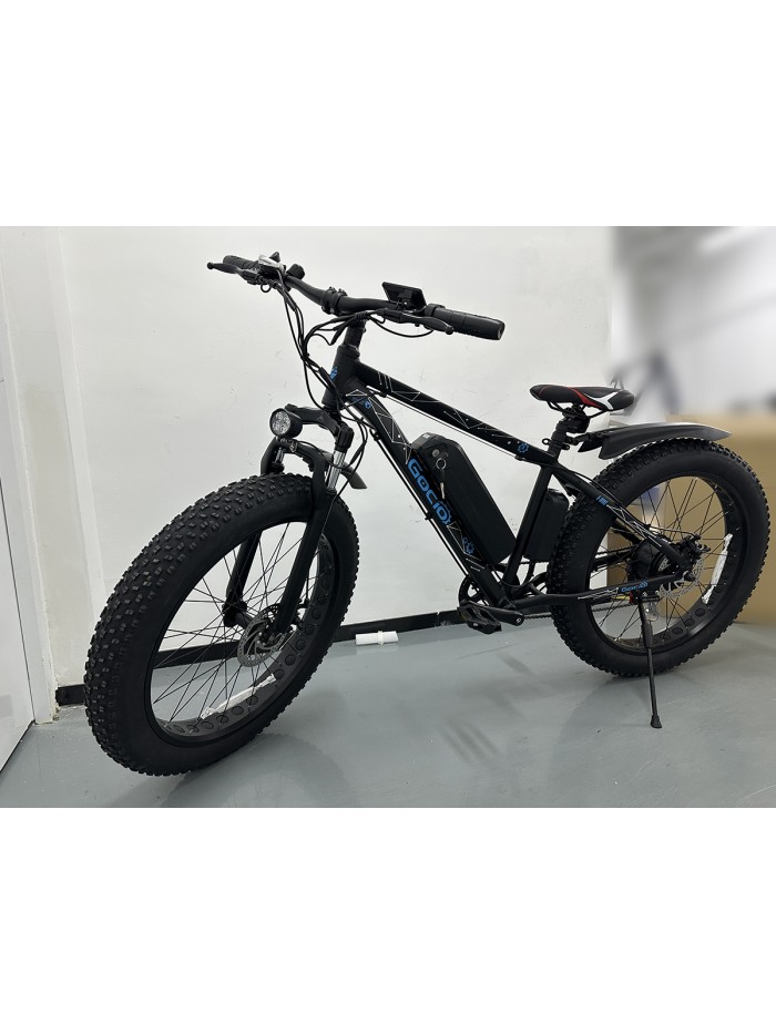 Gocio 26" × 4.0" Fat Tire Electric Bike, 48V 500W Electric Bicycles Snow Ebike 13Ah Removable Battery, 19Mph/ 50Miles, 7-Speed Gear, Adults E Bike Electric Snow Beach Mountain Bike