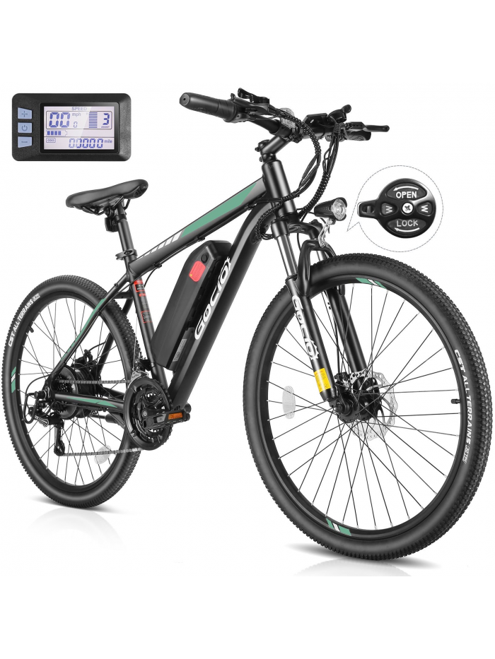 Electric Bike, Electric Bike for Adults 27.5'' E-Bikes 500W Adult Electric Bicycle, 19.8MPH Electric Mountain Bike with Lockable Suspension Fork, Removable Battery, Shimano 21-Speed Gears-White