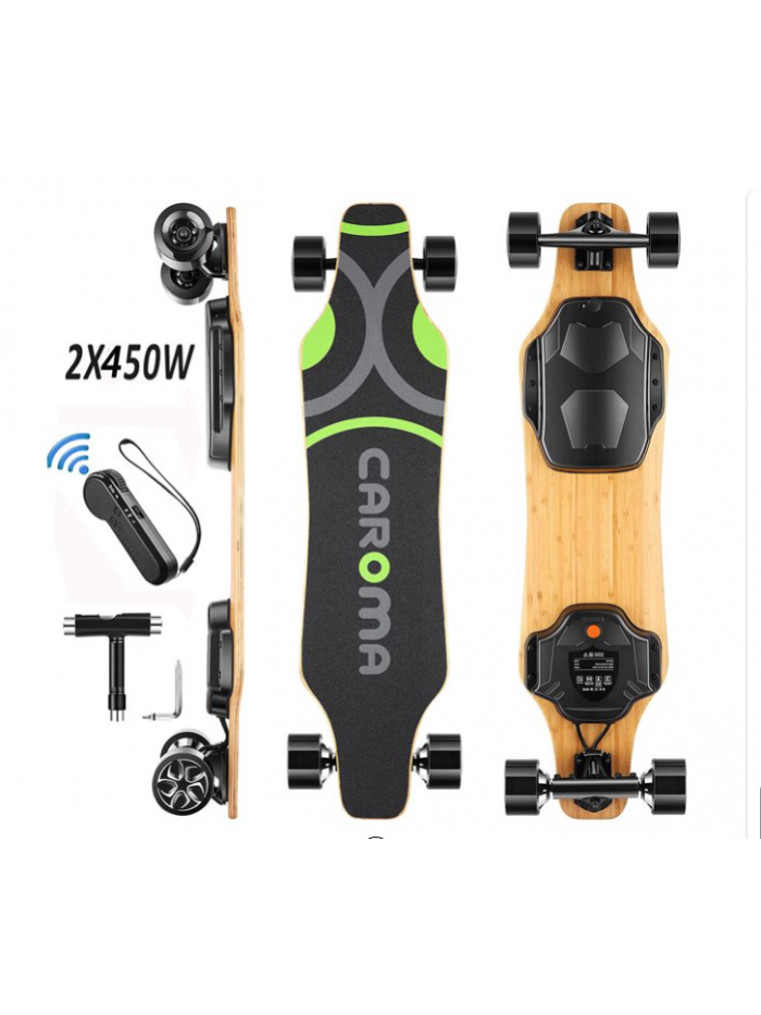 CAROMA 38" 900W Electric Skateboards with Remote,Dual Motor E-Skateboard,25 MPH Max Speed,36V 5000mAh Battery,Up to 16 Miles Range,330 lbs Max Load,3 Speed Mode Electric Longboard for Adults Teens