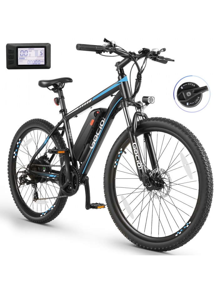 Gocio 26" Electric Bicycles for Adults, 500W Gladiator Electric Mountain Bike, 48V 10.4Ah Battery, 3H Fast Charge, Max 20Mph with Shimano 21Speed, UL 2849 Certified